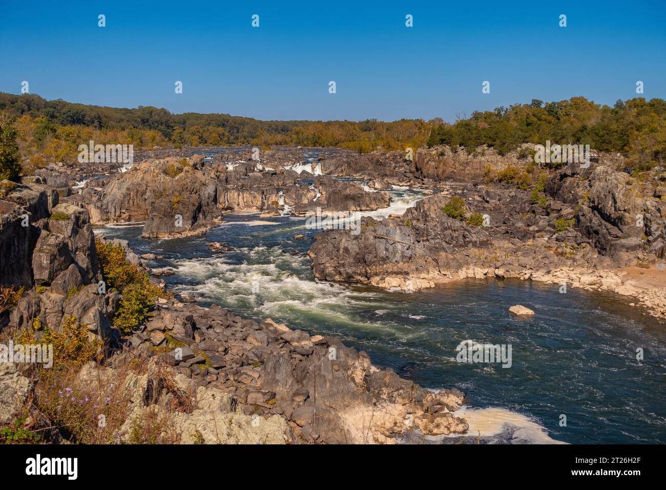 GREAT FALLS PARK, VIRGINIA, USA - Potomac River bei Great Falls. Stockfoto