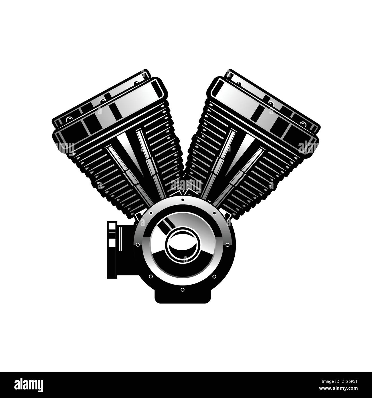 Abbildung des Motorrads auf weißem Hintergrund Stock Vektor