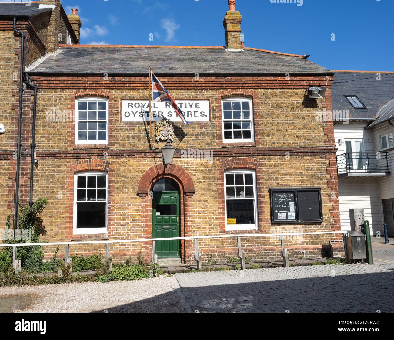 Gebäude der Royal Native Oyster Stores in Whitstable Stockfoto