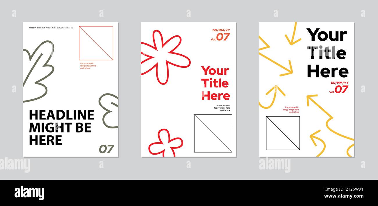 Titelvorlagen für Zeitschriften, Titelbuchpräsentation. Minimalistisches Broschürenlayout und moderne Postervorlage für Business-Flyer-Berichte. din a4 a5 din a3 Stock Vektor