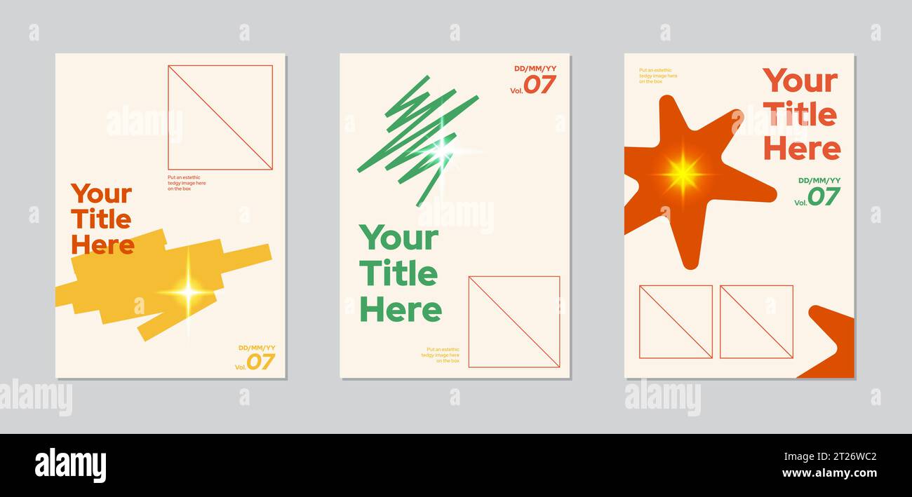 Titelvorlagen für Zeitschriften, Titelbuchpräsentation. Minimalistisches Broschürenlayout und moderne Postervorlage für Business-Flyer-Berichte. din a4 a5 din a3 Stock Vektor