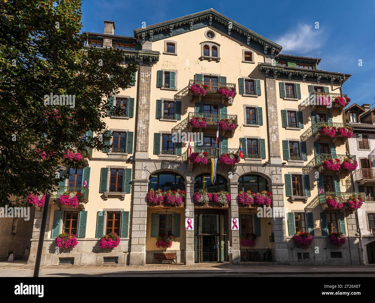 Chamonix Rathaus, am Fuße des Mont Blanc, Haute Savoie, Frankreich Stockfoto