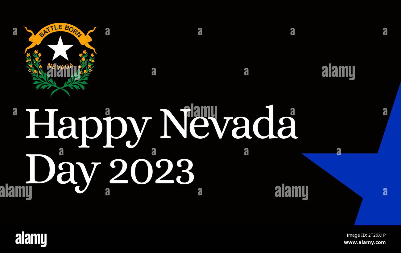 Home bedeutet Nevada, Bundesstaat Nevada, USA. Feier zum Jahrestag von Nevada. Blaue Tapete, Vektor Banner Grußkarte des Nevada Day. Ich liebe Nevada Stock Vektor