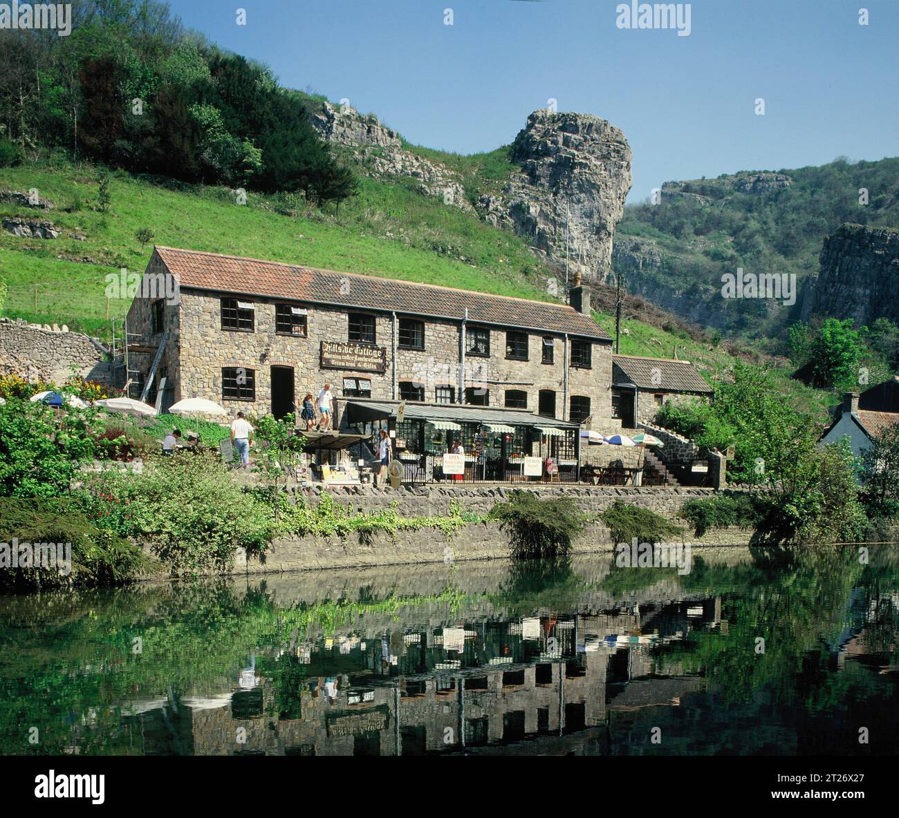 England. Somerset. Cheddar-Schlucht. Hill Cottage Restaurant. Stockfoto