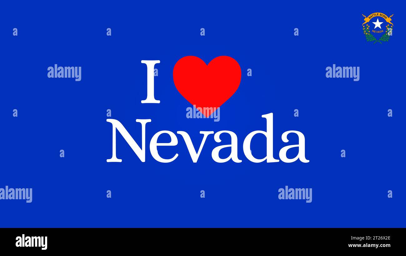 Home bedeutet Nevada, Bundesstaat Nevada, USA. Feier zum Jahrestag von Nevada. Blaue Tapete, Vektor Banner Grußkarte des Nevada Day. Ich liebe Nevada Stock Vektor