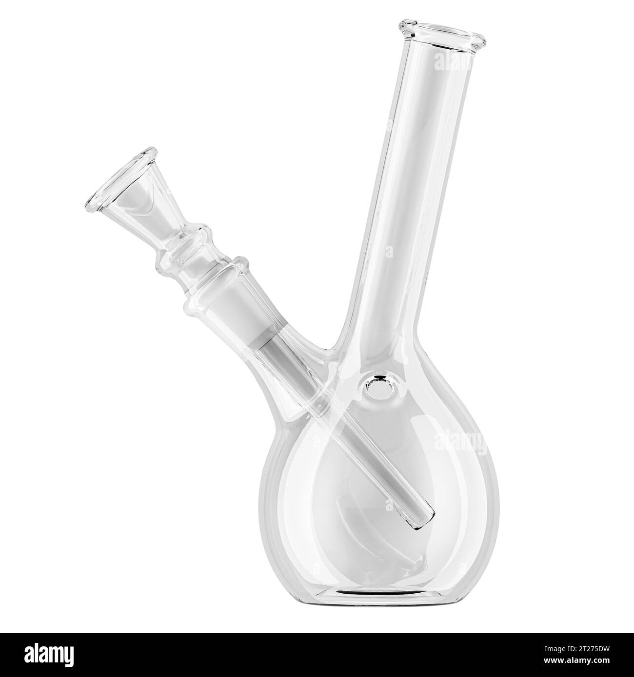 Glasbong, Bong zum Rauchen. 3D-Rendering isoliert auf weißem Hintergrund Stockfoto