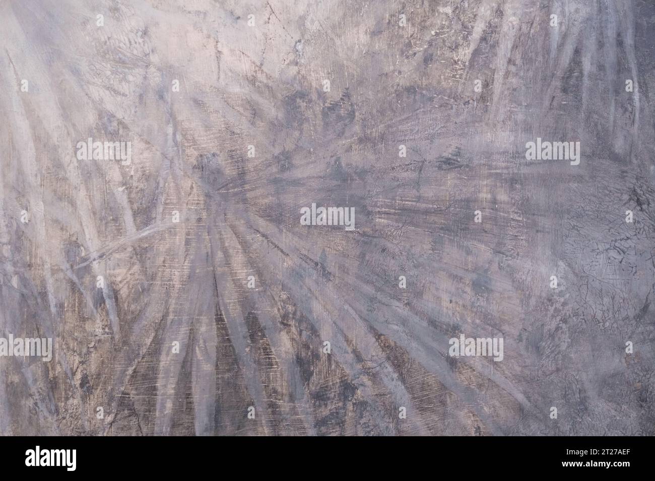 Weiche graue Textur, Details mit hellen Pinselstrichen und schwarzen Linien. Stockfoto