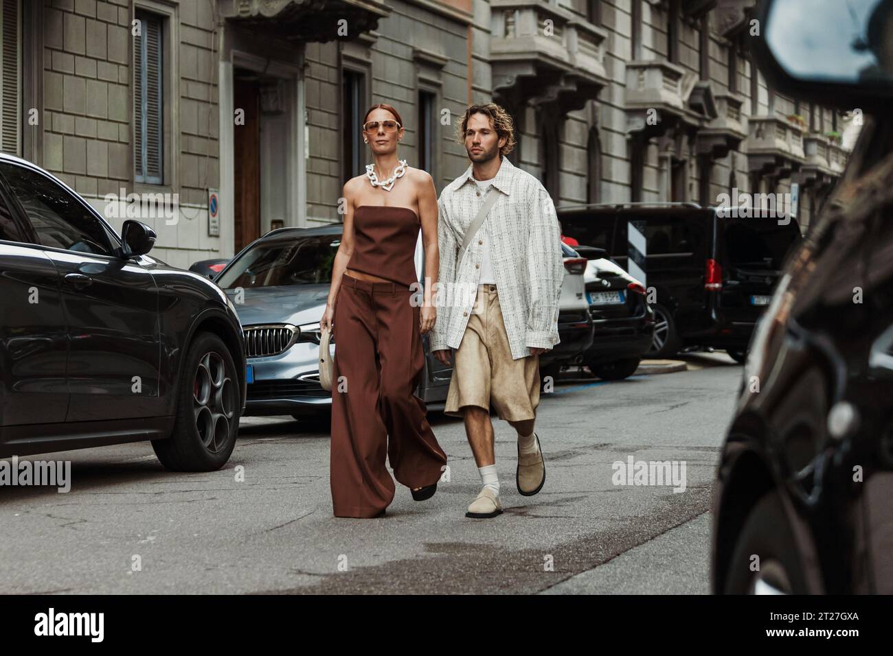 Alice Barbier außerhalb der MAX MARA Show während der Milan Fashion Week Damenbekleidung Frühjahr/Sommer 2024. Stockfoto