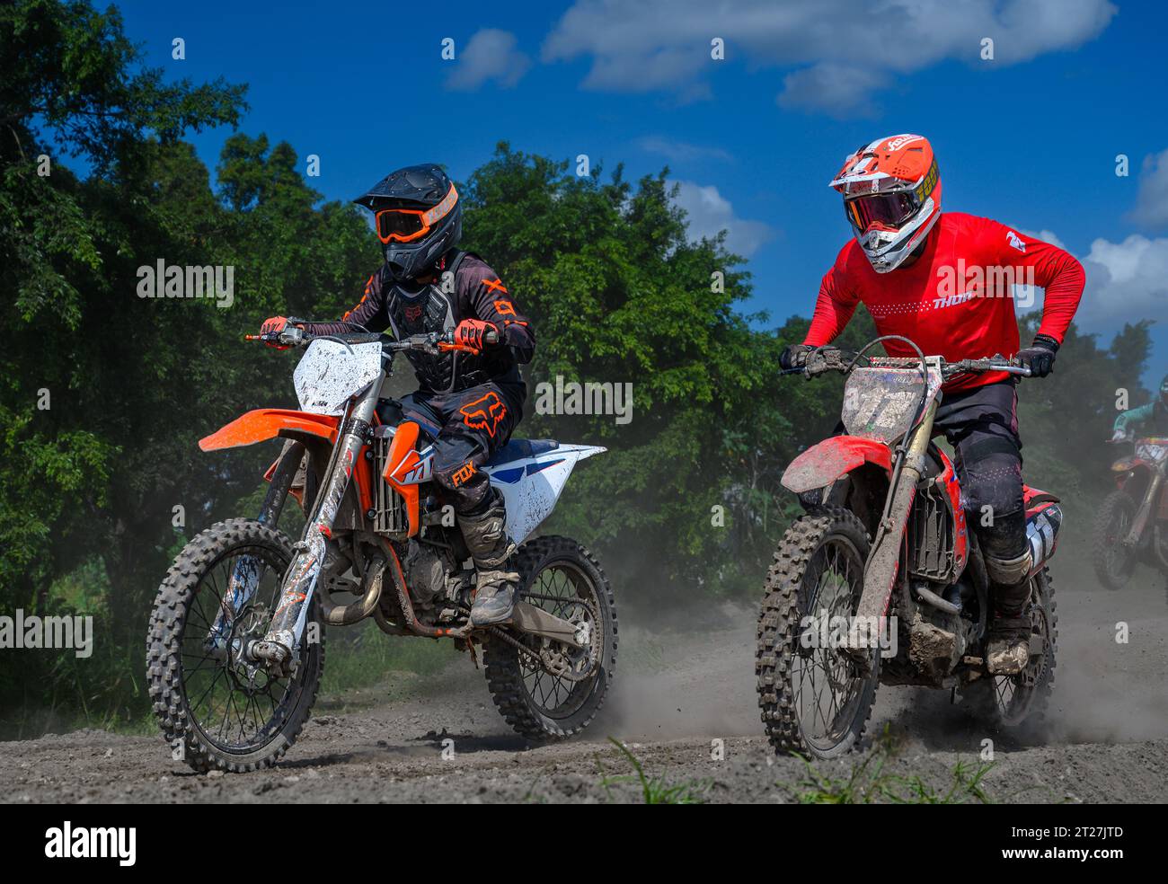 Dirt-Bike-Rennen auf dem Miami Motocross Park in Hialeah Stockfoto