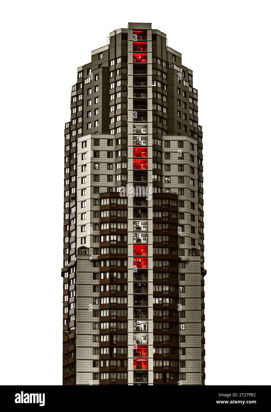 Wohnturm, isoliert (PS überholt) Stockfoto