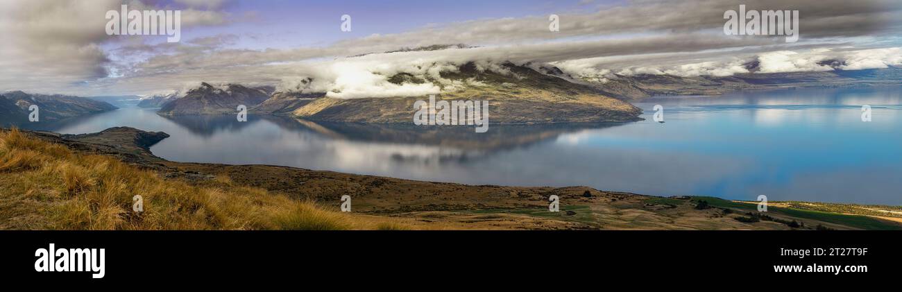Lake Wakitipu, High Angle, Queenstown, Neuseeland Stockfoto