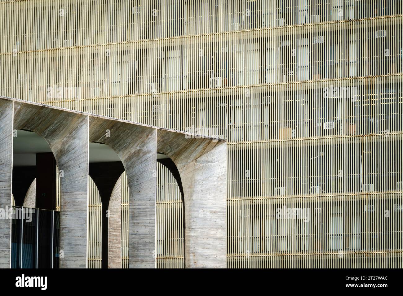 Detail der modernen Architektur in Brasilia, Hauptstadt Brasiliens. Stockfoto