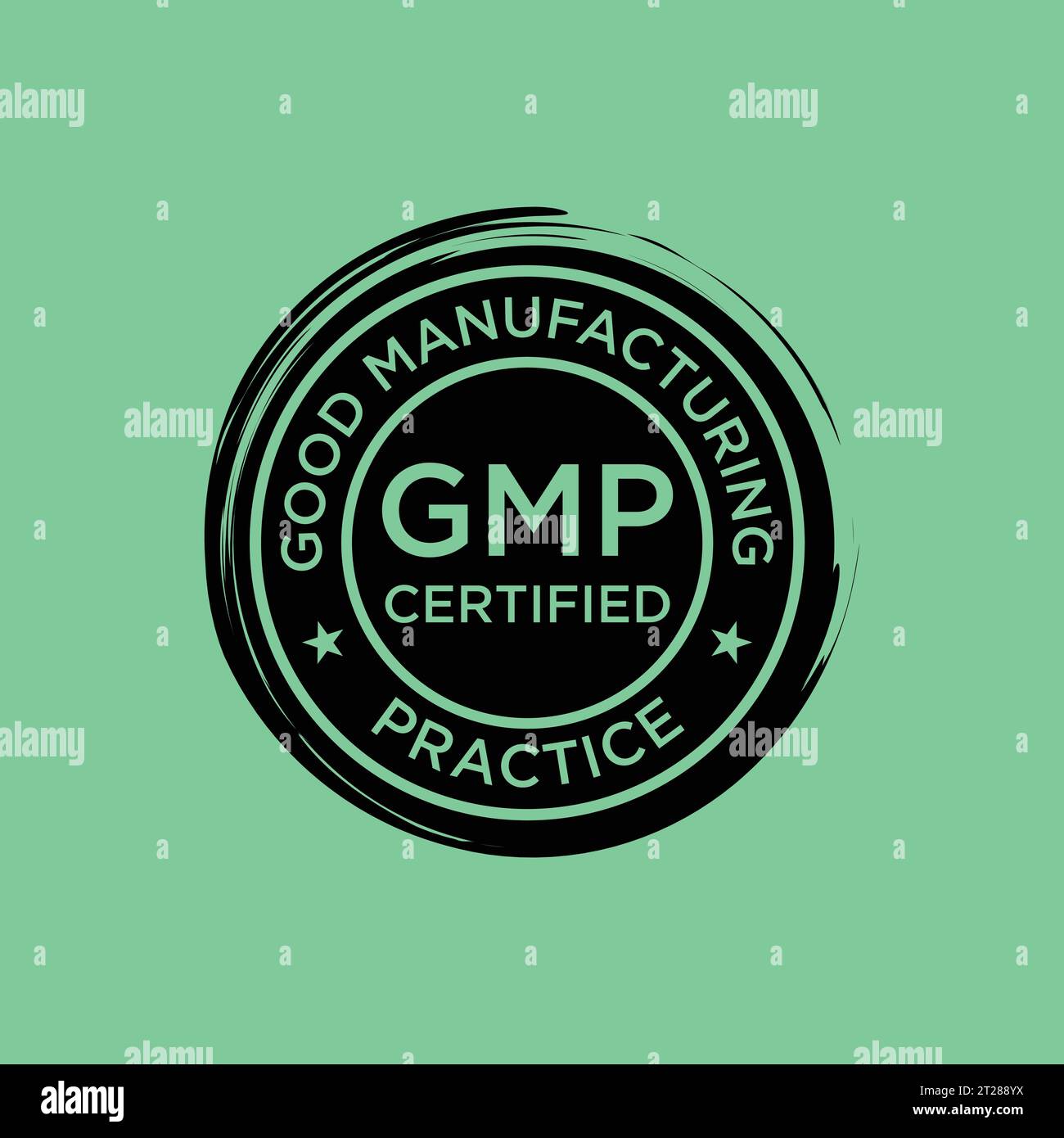 GMP Good Manufacturing Practice-zertifiziertes Logo Stock Vektor