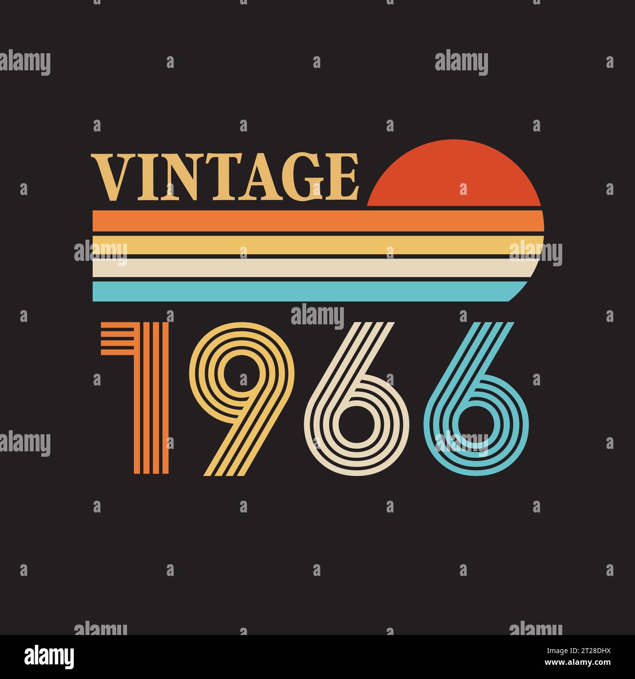 1966 Vintage T-Shirt Design Vektor Stock Vektor