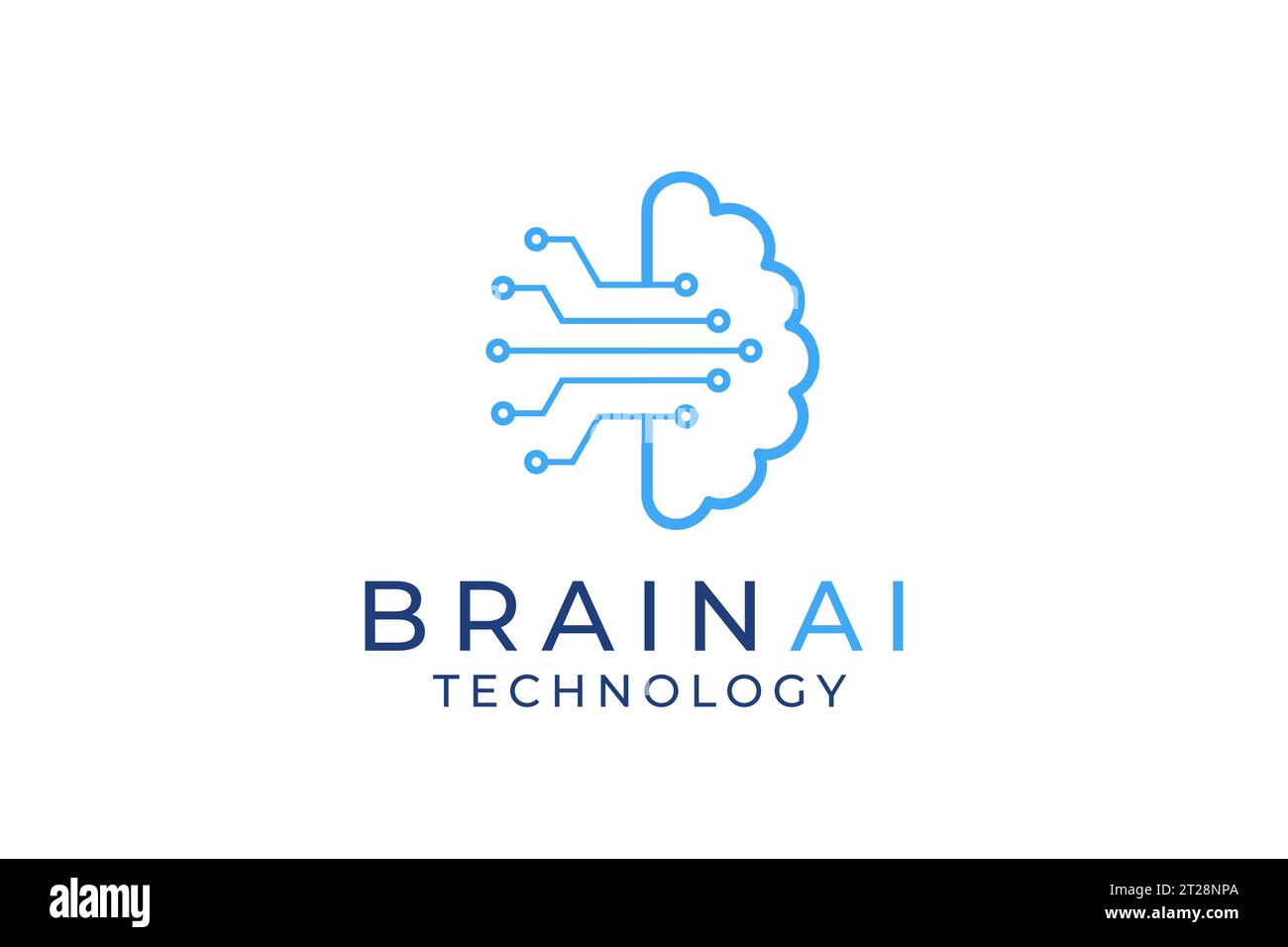 Brain-Logo geeignet für Technologie-Logo-Design. Brain Tech Vektor-Logo-Vorlage. Logo für künstliche Intelligenz Stock Vektor