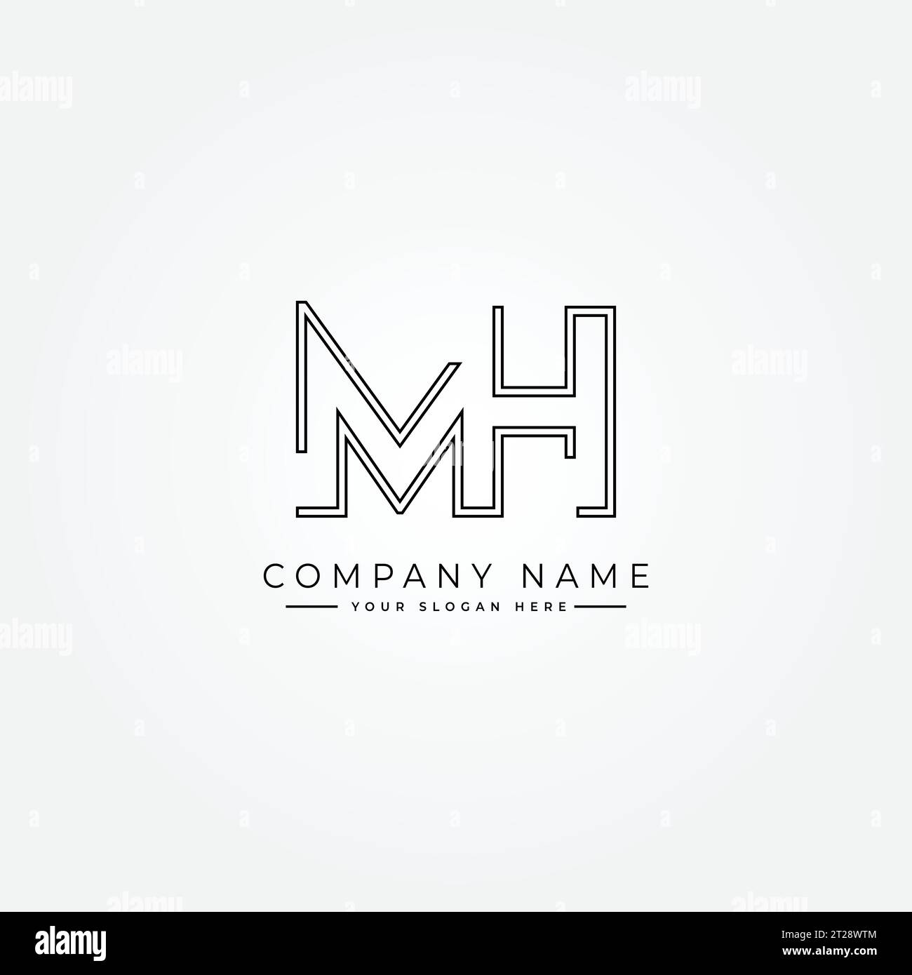Kreatives Monogramm für Anfangsbuchstabe MH Logo - Vorlage für minimales Vektor-Logo für das Alphabet M & H Stock Vektor