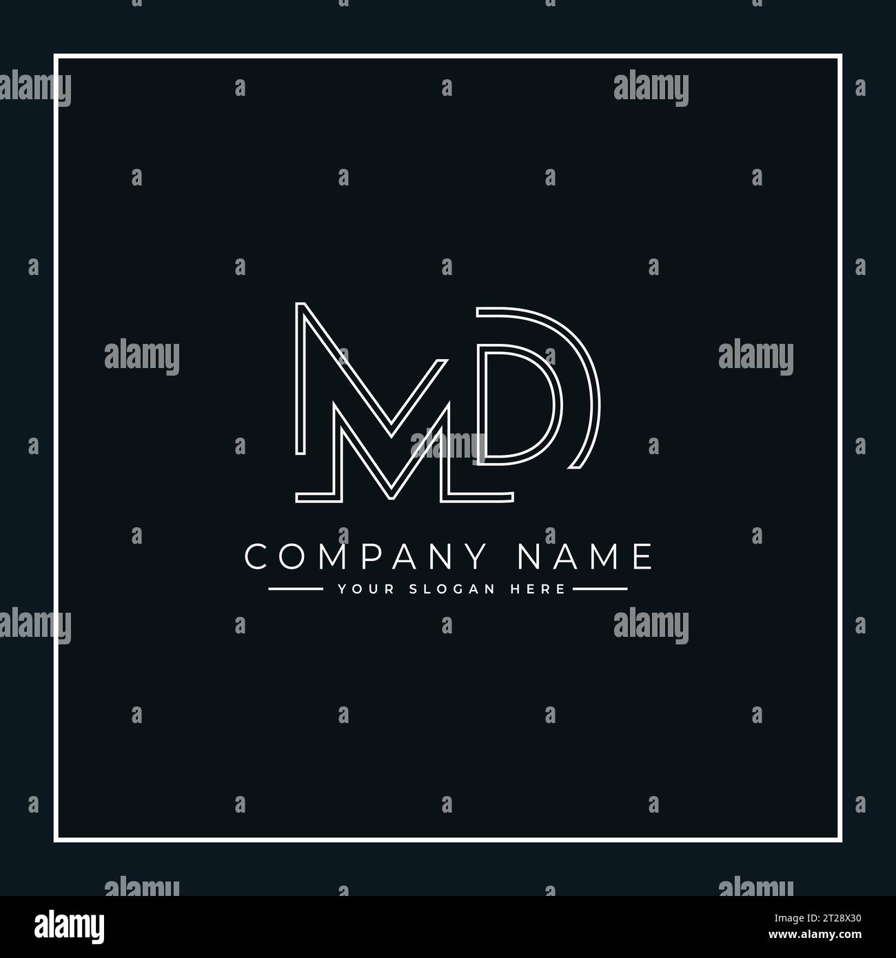 Abstraktes Letter MD-Logo – Initial Monogramm Template für Buchstaben M und D Stock Vektor