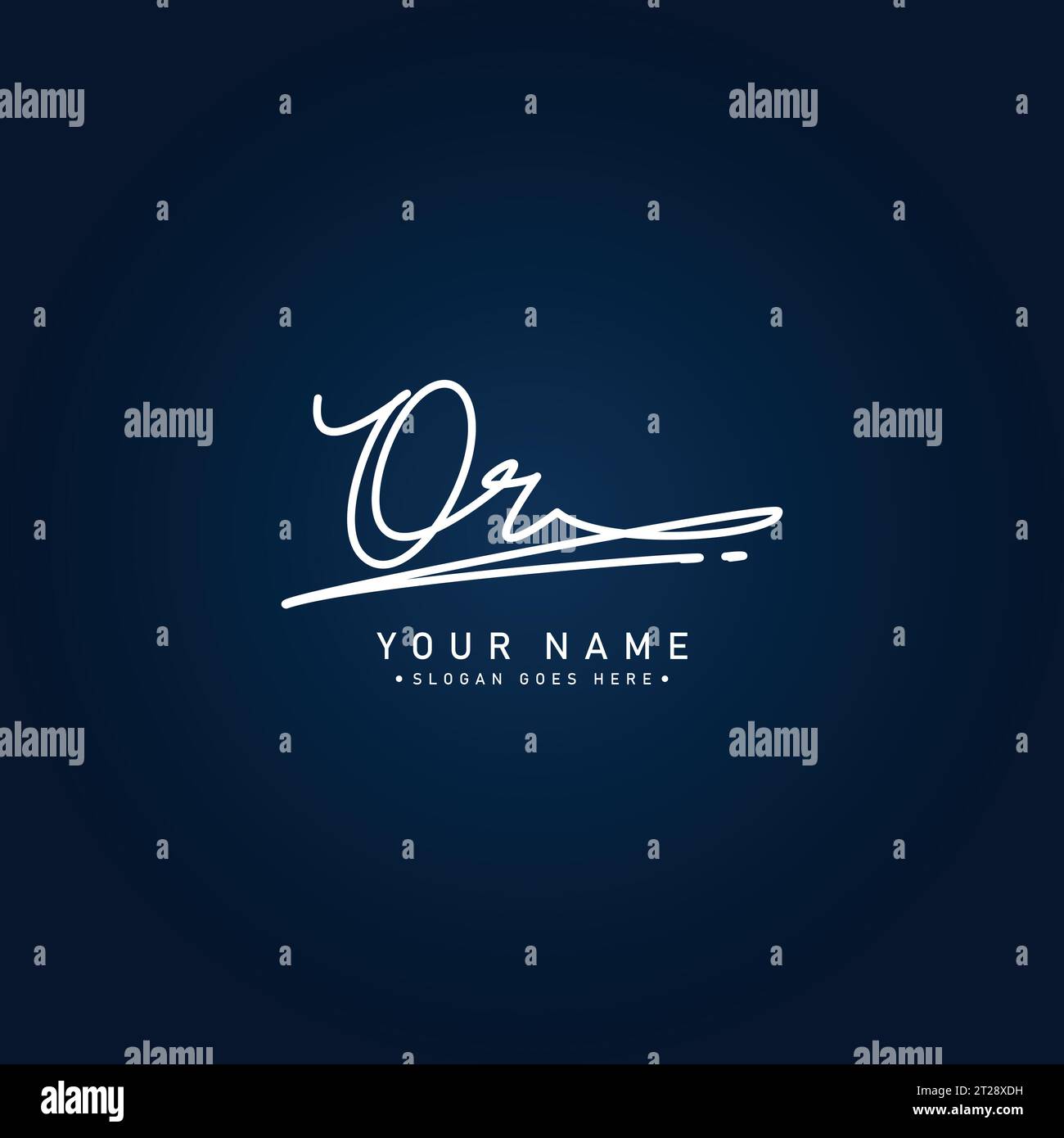 ODER handgeschriebenes Signature Logo – Vektor-Logo-Vorlage für Beauty, Fashion und Fotografie-Unternehmen Stock Vektor