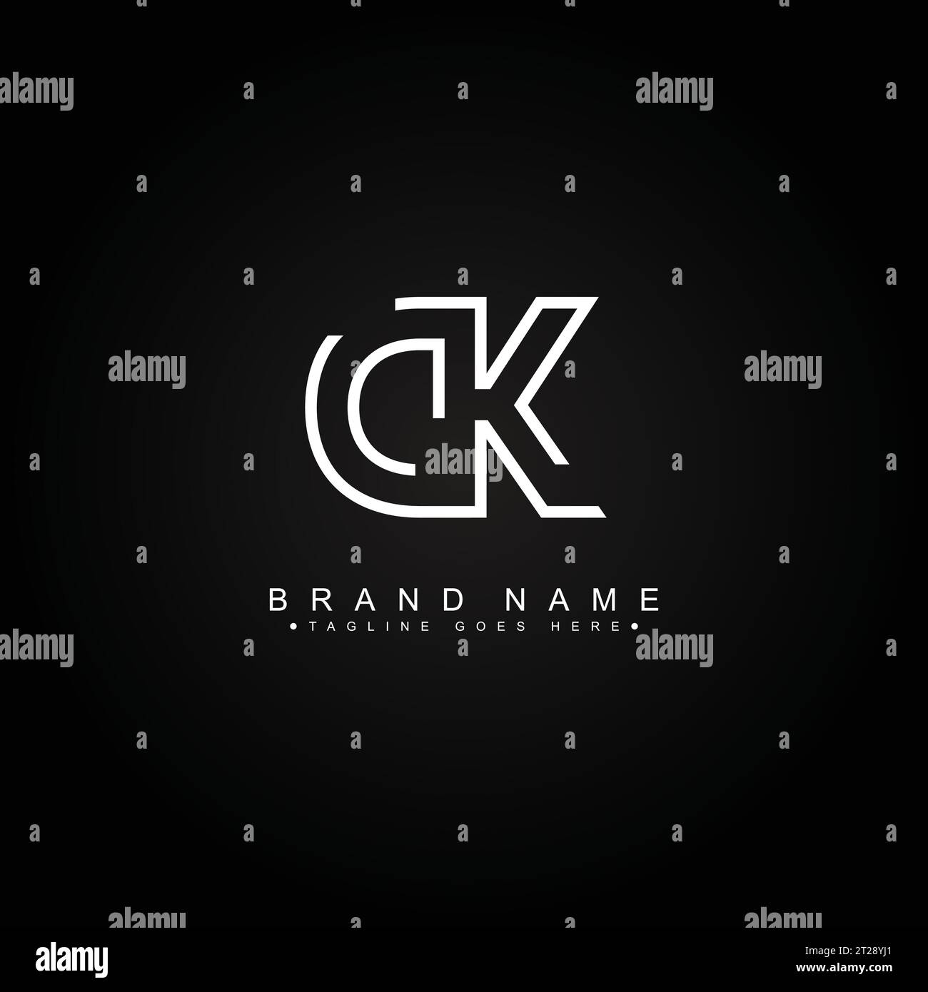 DK Vector Logo-Vorlage – einfaches Symbol für den Anfangsbuchstaben D und K Monogramm Stock Vektor