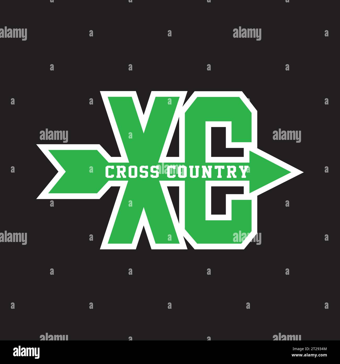 XC CROSS COUNTRY T-Shirt Design Vektor Stock Vektor