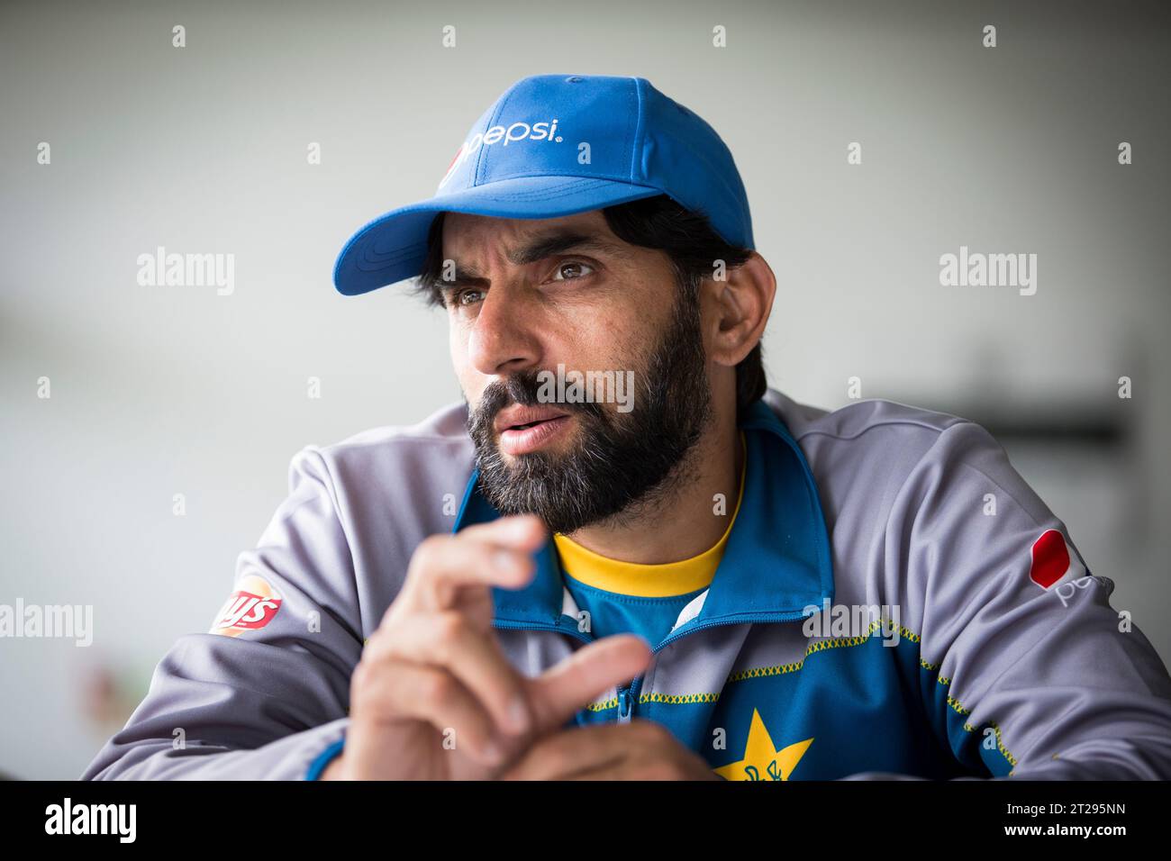 Misbah-ul-Haq, Kricketkapitän in Pakistan, fotografiert im Worcestershire Cricket Club. Stockfoto