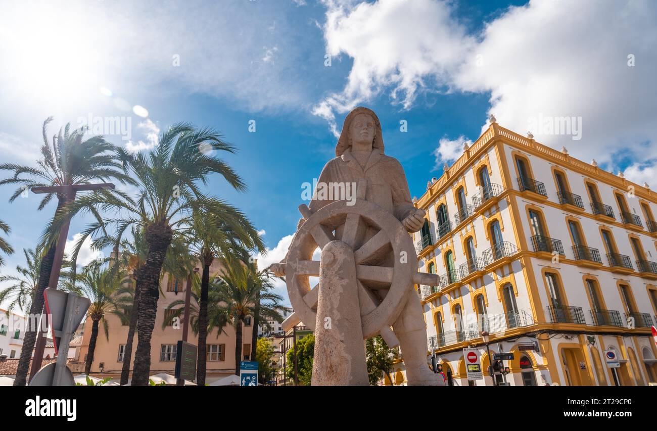 Denkmal für die Menschen des Meeres in der Stadt Ibiza, Balearen Inseln Stockfoto