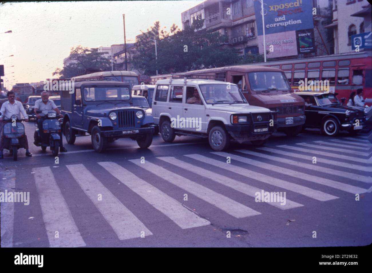 Mumbai City Kraftfahrzeugverkehr Auf Straßen, Indien. Stockfoto