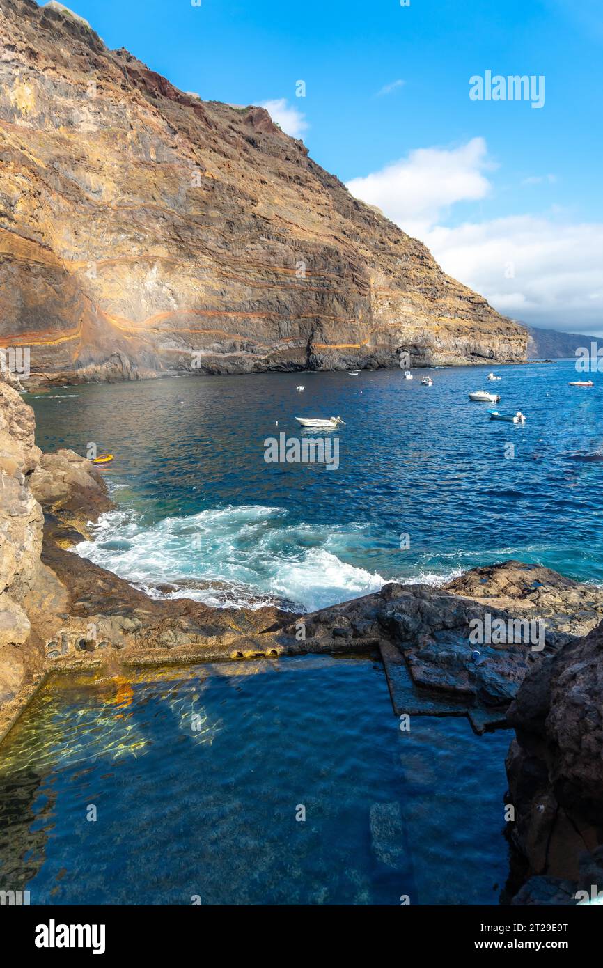 Wunderschöne Bucht in Puerto de Puntagorda, Insel La Palma, Kanarische Inseln. Spanien Stockfoto