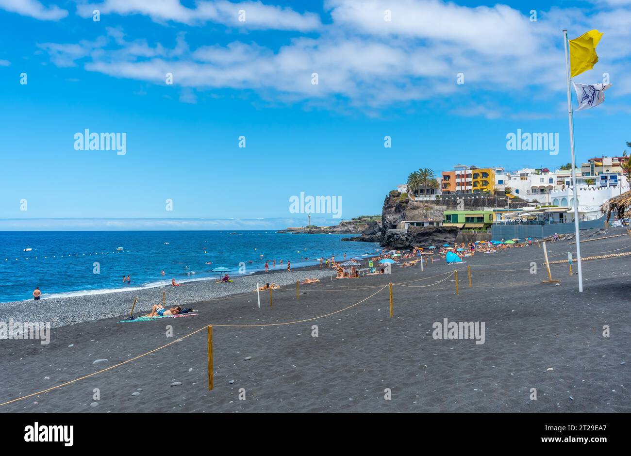 Wunderschöner Puerto Naos Strand auf der Insel La Palma im Sommer. Kanarische Inseln spanien Stockfoto