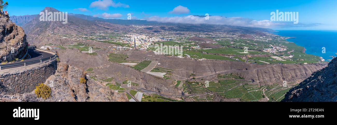 Blick von oben auf die Stadt Tazacorte auf der Insel La Palma, Kanarische Inseln. Spanien Stockfoto