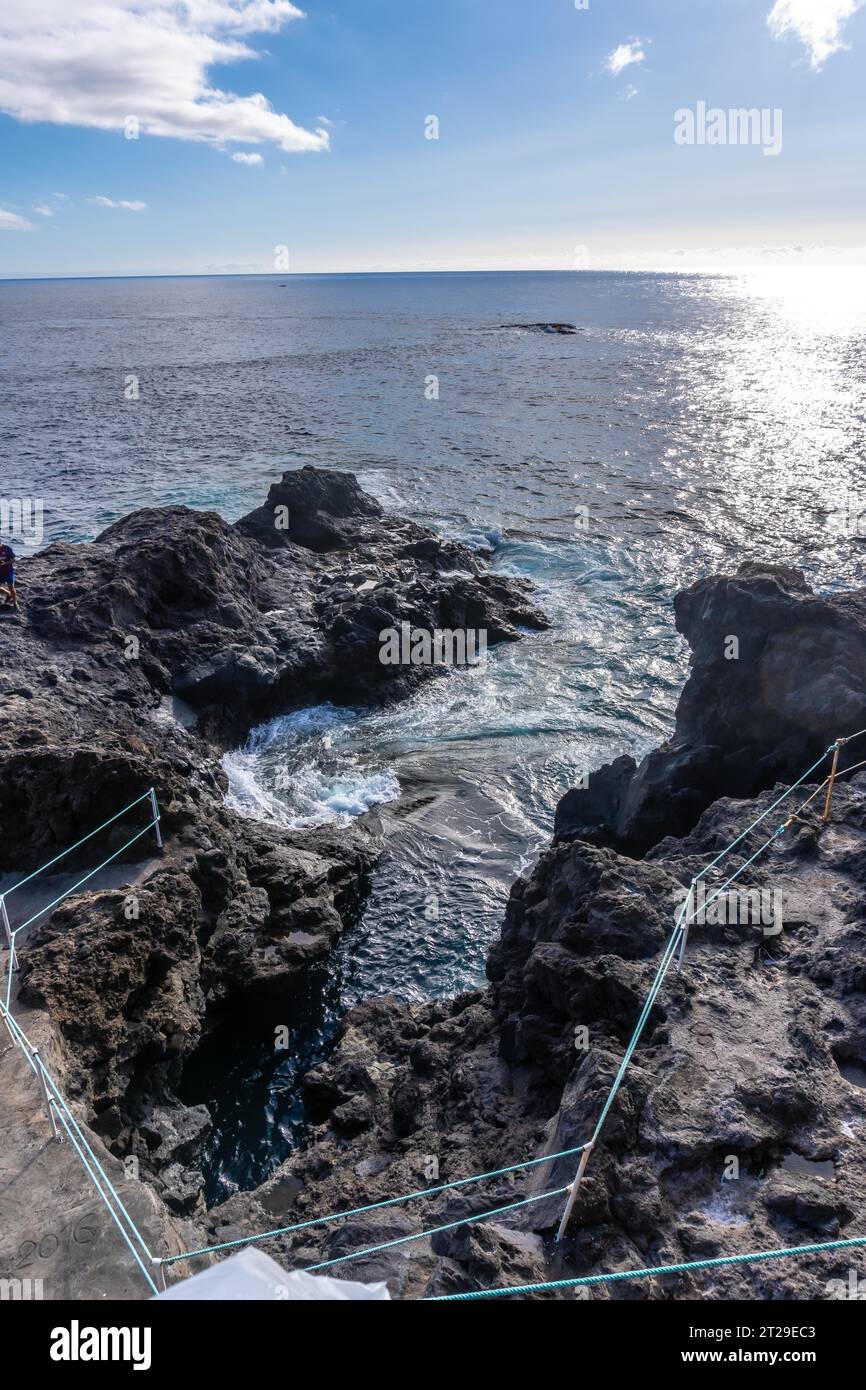 Wunderschöne Bucht in Puerto de Puntagorda, Insel La Palma, Kanarische Inseln. Spanien Stockfoto