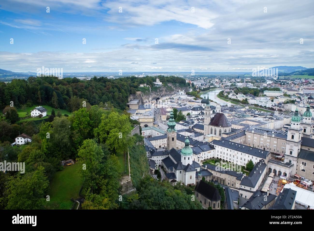 Salisburgo vista della città vecchia dal castello di Hoensalzburg Stockfoto