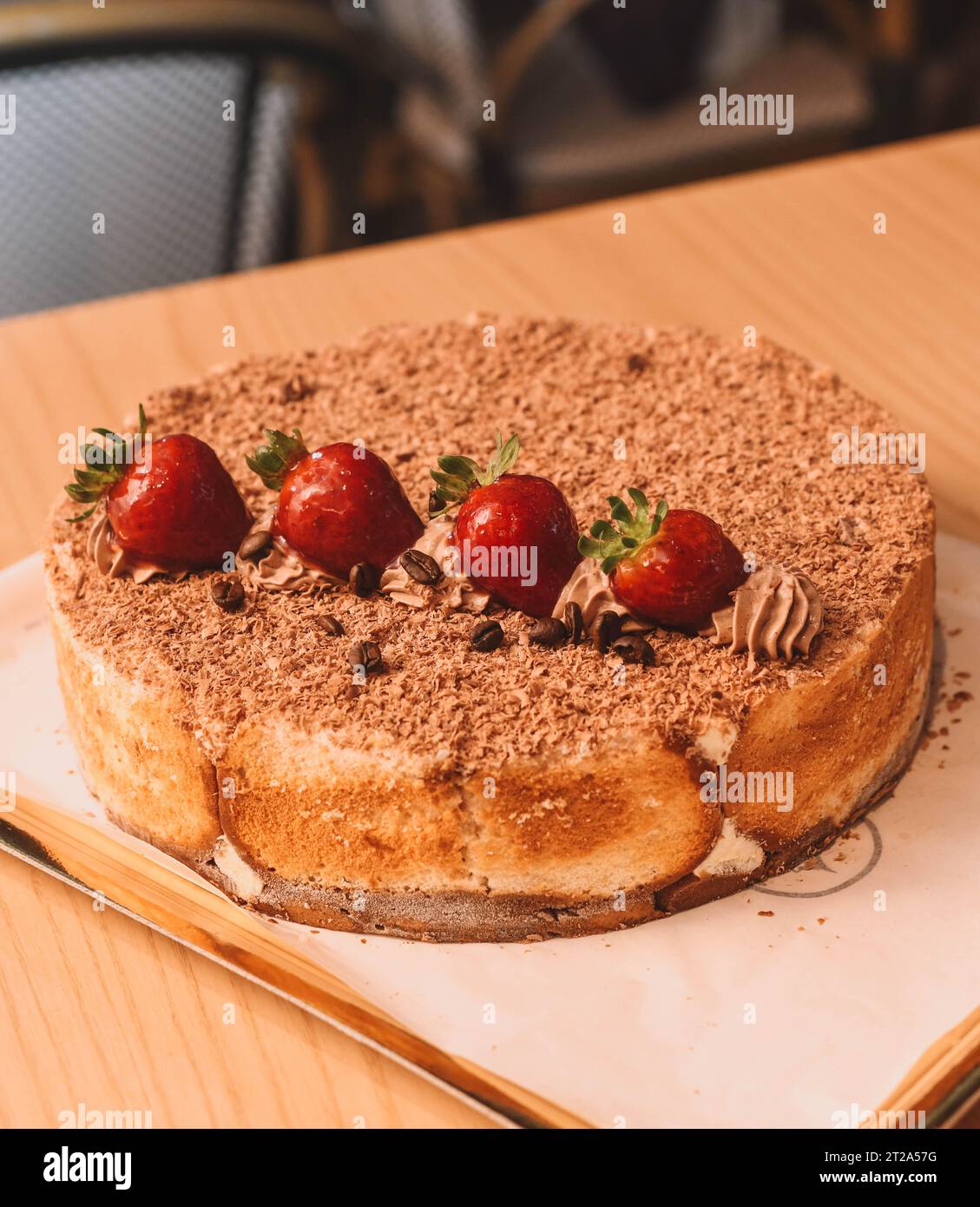 Hausgemachter Tiramisu-Kuchen im Gourmet-Stil Stockfoto