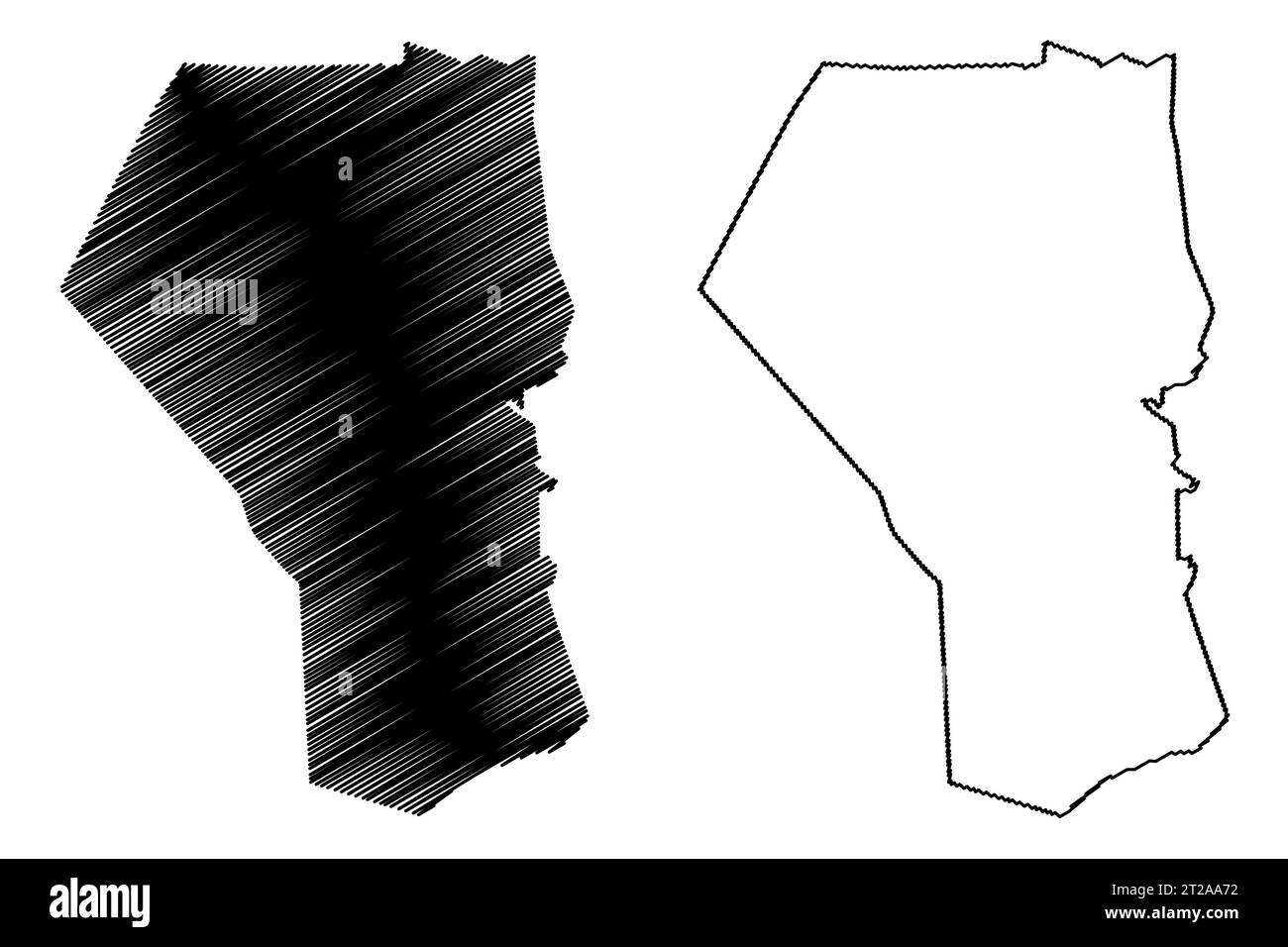 Gemeinde Reusel-De Mierden (Königreich der Niederlande, Holland, Nordbrabant oder Provinz Noord-Brabant) Kartenvektordarstellung, Scribble-Skizze Stock Vektor