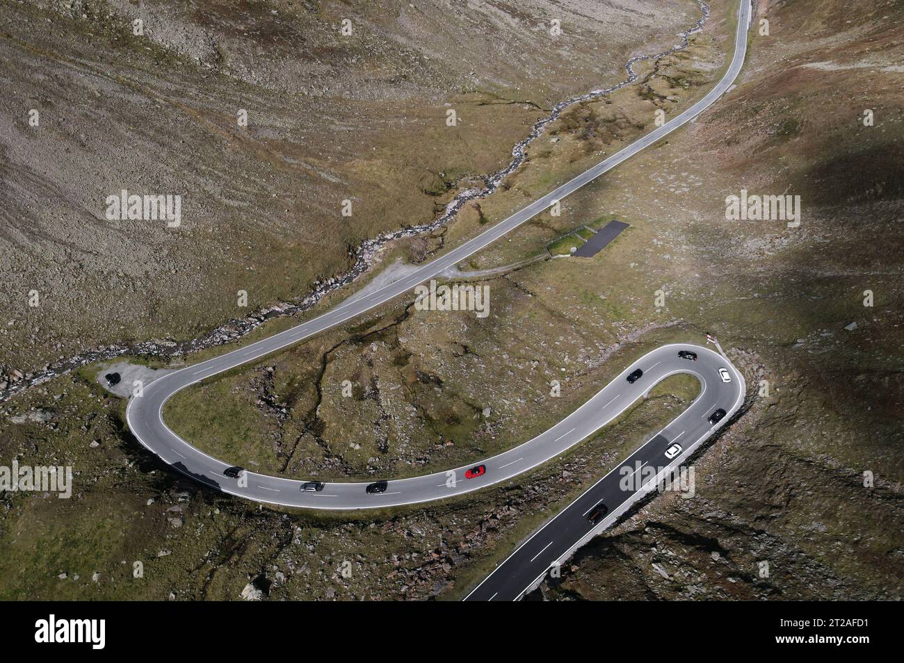 Timmelsjoch Hochalpenstraße zwischen Österreich und Italien Stockfoto