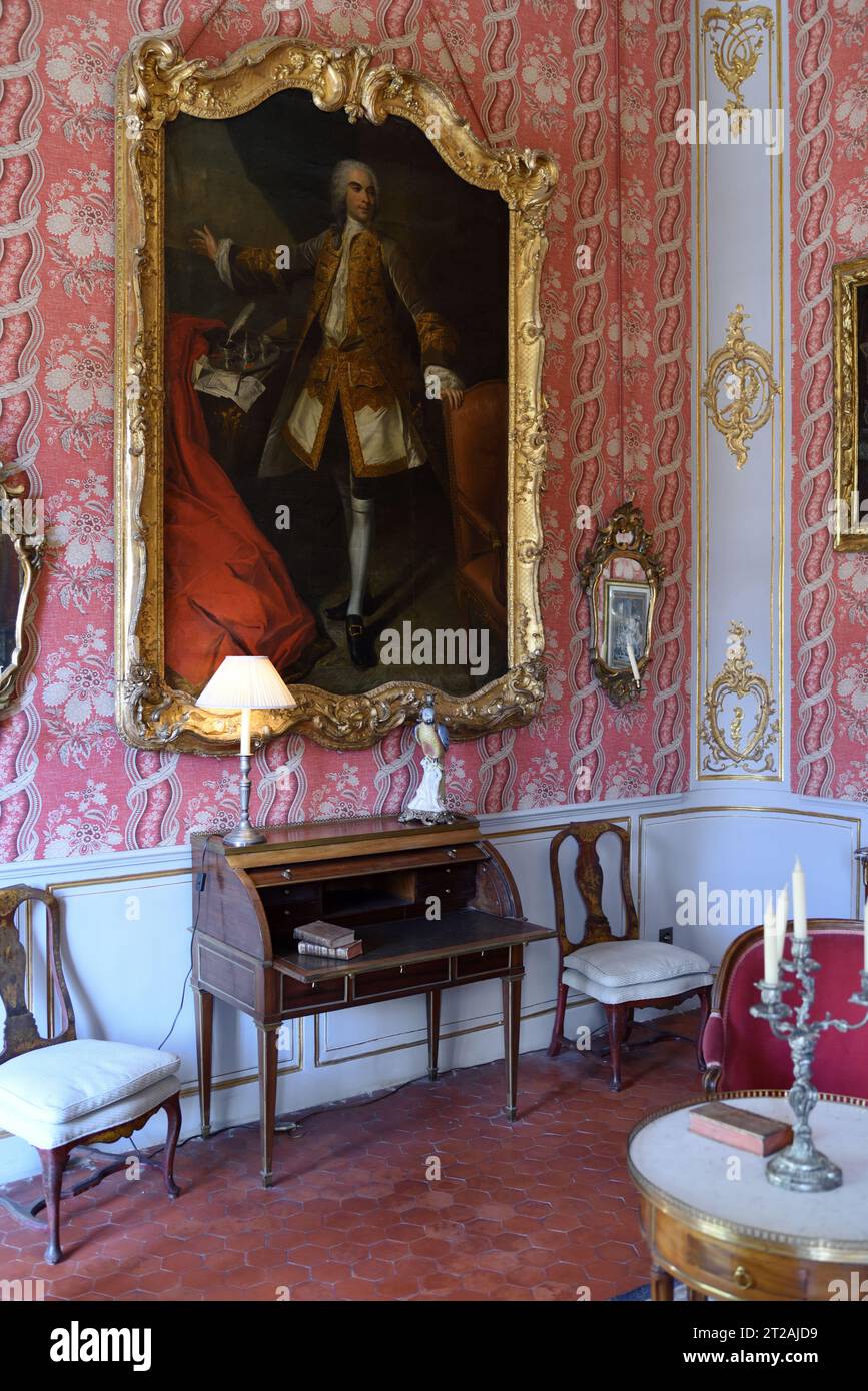Französische Möbel im Schlafzimmer, 'Chambre de Pauline', im Stil des Rokoko im Hôtel de Caumont (1715-1742) Aix-en-Provence Frankreich Stockfoto