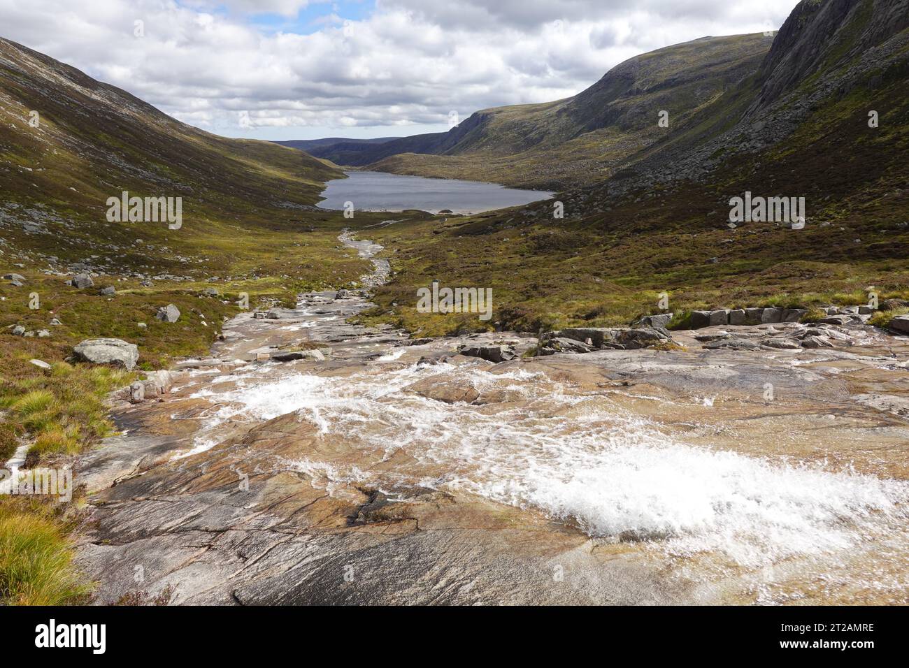 Alt an Dubh Loch, White Mounth, Balmoral Estate, Scottish Highlands, Großbritannien Stockfoto