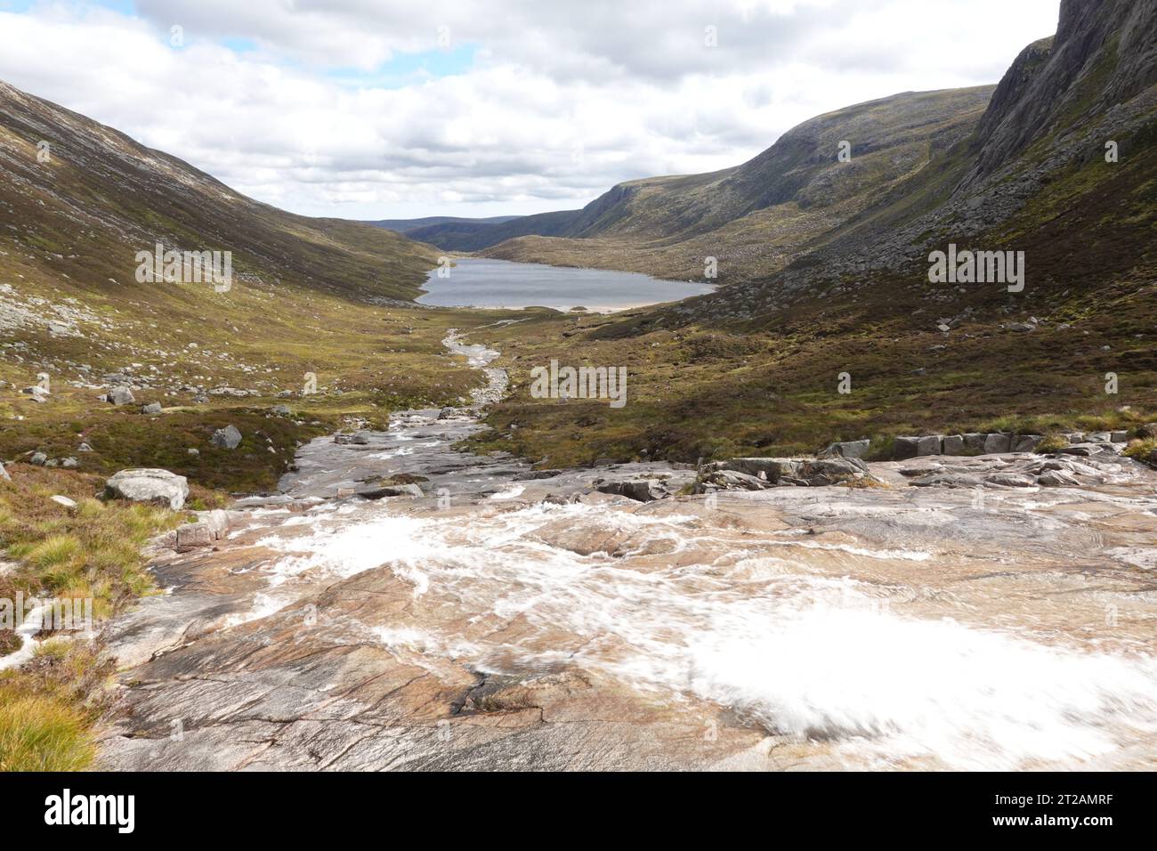 Alt an Dubh Loch, White Mounth, Balmoral Estate, Scottish Highlands, Großbritannien Stockfoto