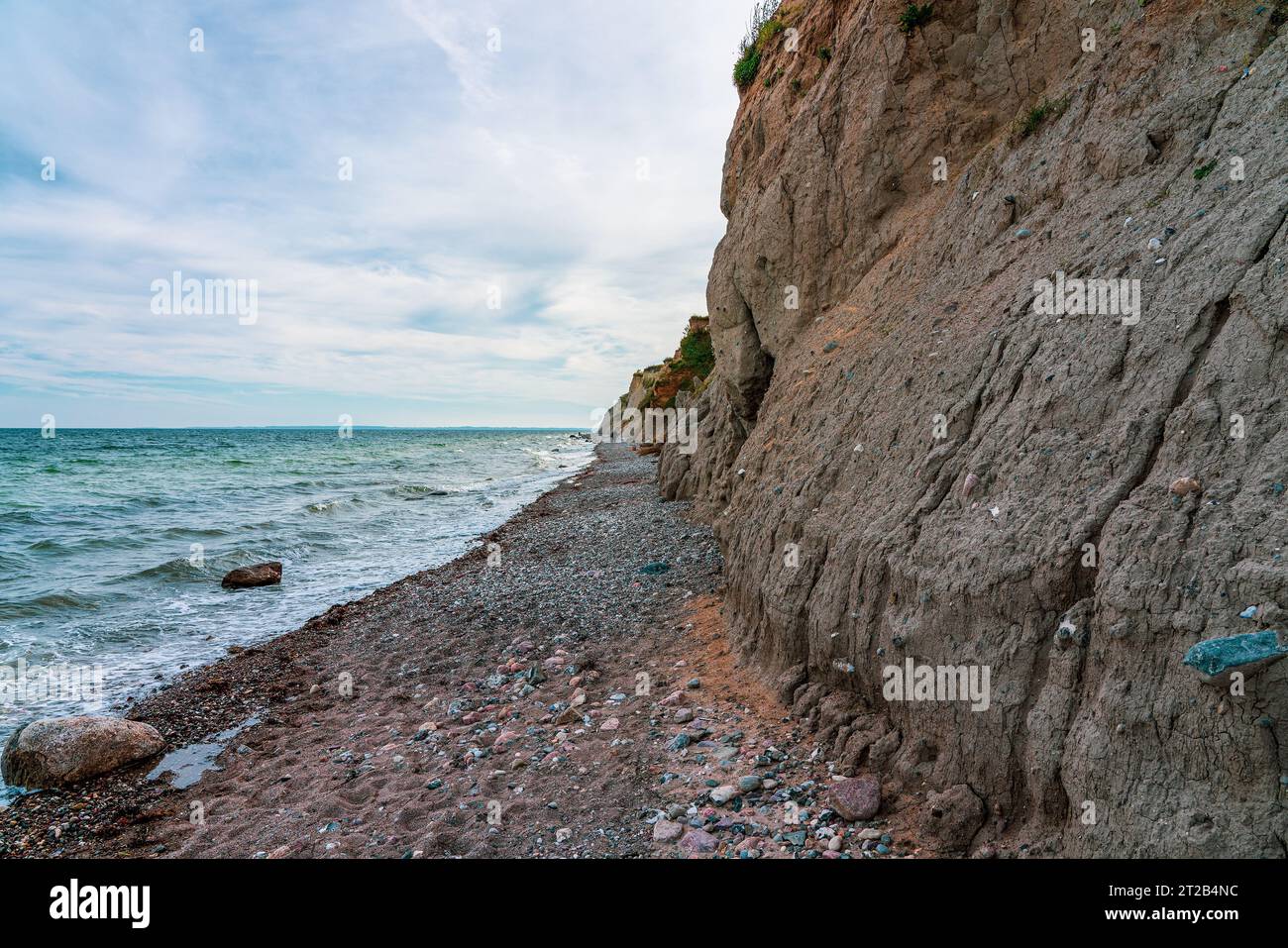 Steilküste in der Ostsee am Strand von Schönhagen. Stockfoto