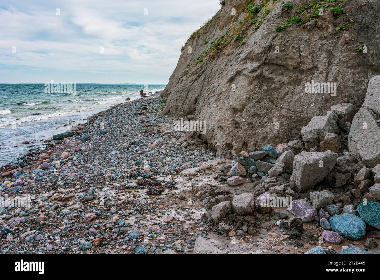 Steilküste in der Ostsee am Strand von Schönhagen. Stockfoto