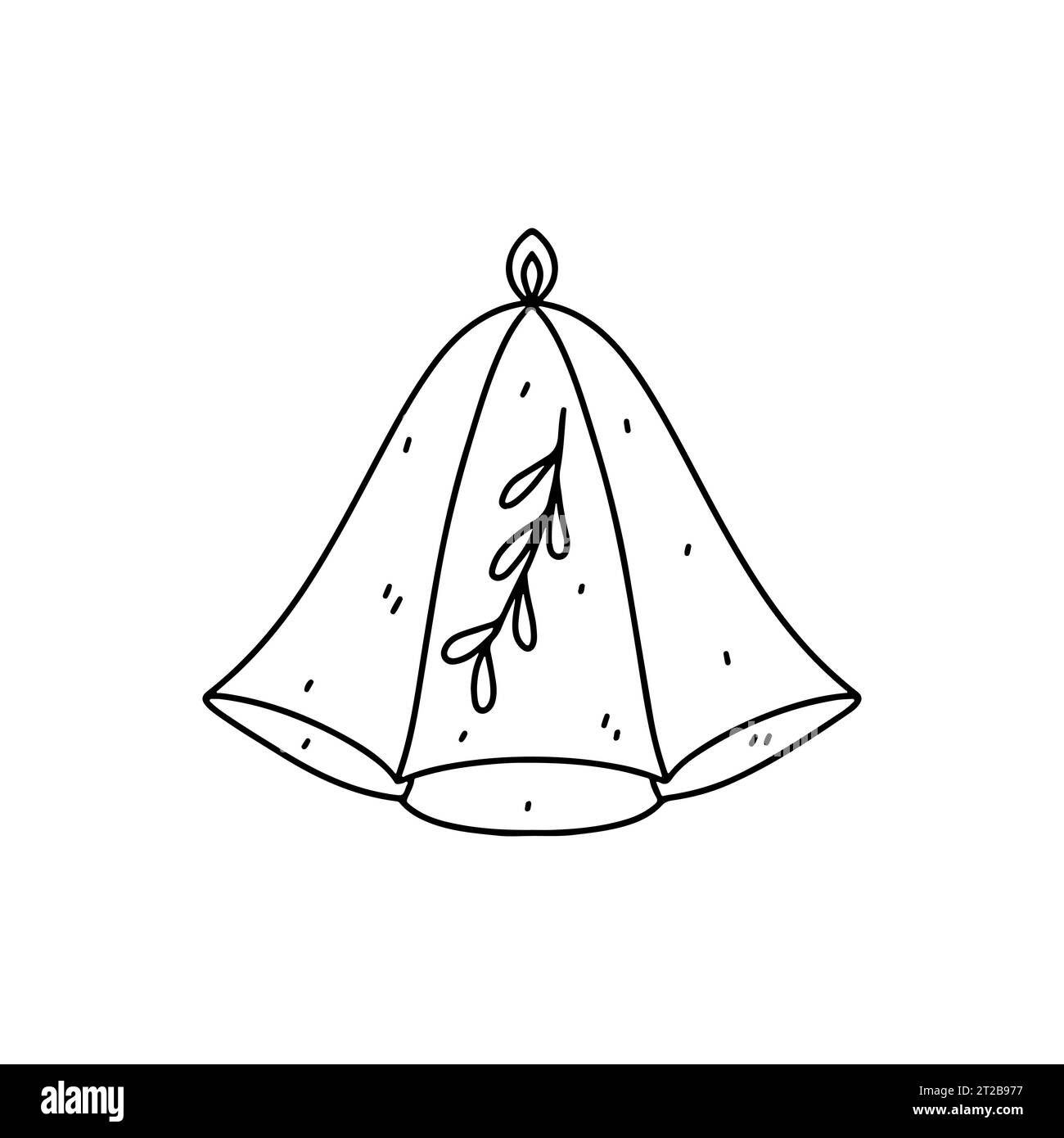 Saunahut. Handgezeichneter Doodle-Stil. Vektorillustration isoliert auf weiß. Ausmalseite Stock Vektor