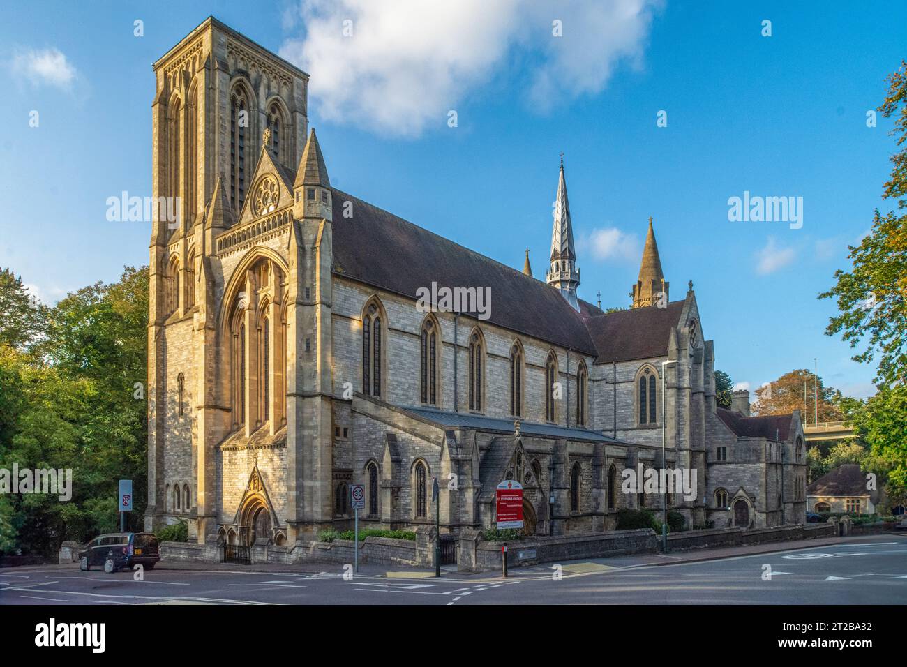 Saint Stephen's Rd, Bournemouth, Vereinigtes Königreich - 3. Oktober 2023: Saint Stephen's Church. Stockfoto