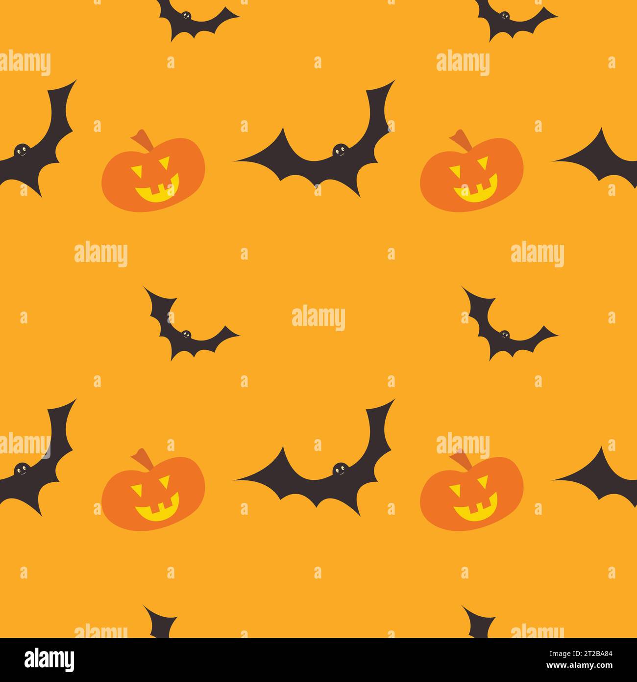 Nahtloses Halloween-Muster mit Fledermäusen und Kürbislaterne Stock Vektor
