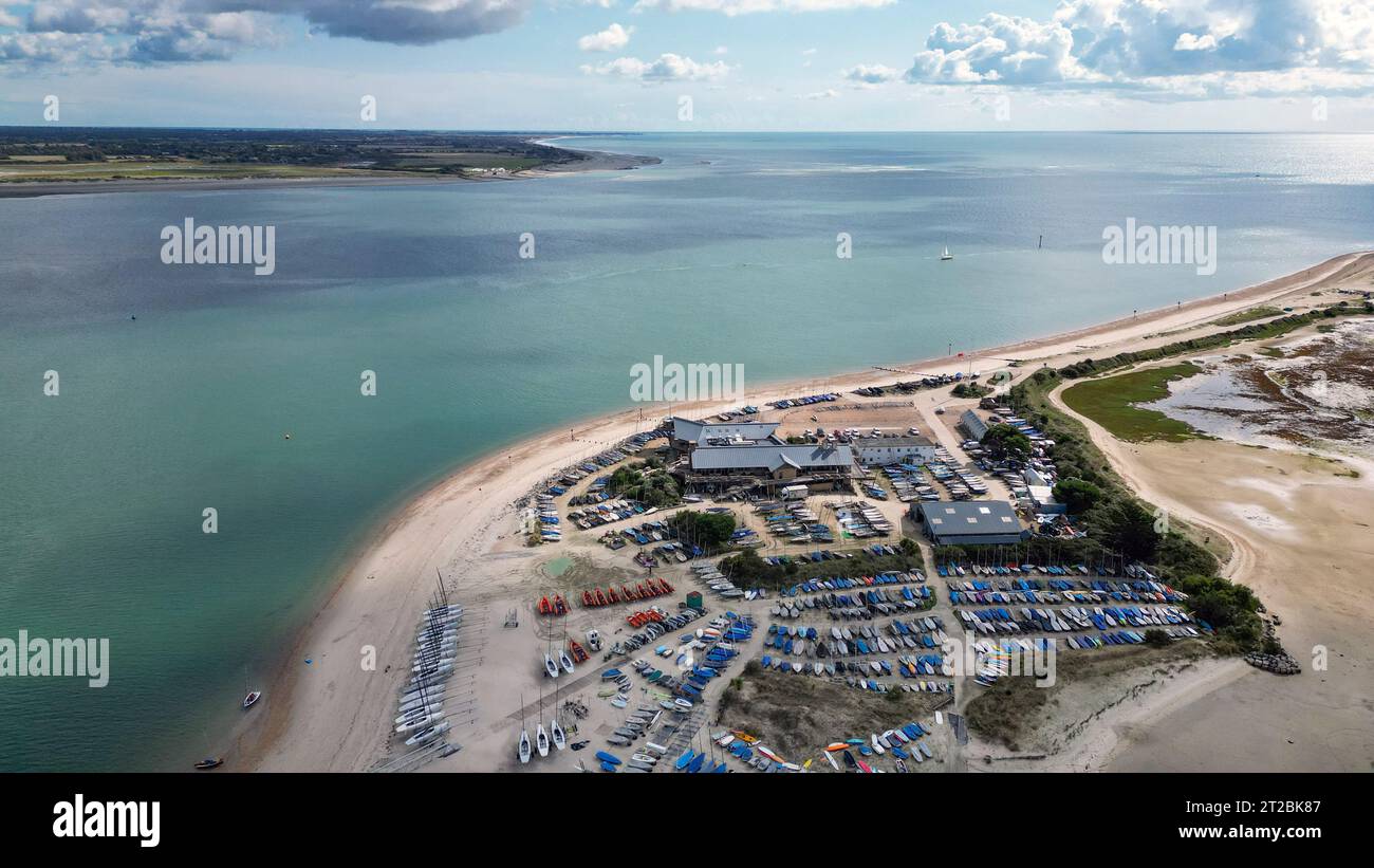 Luftbild mit Sandy Point, Hayling Island, Hampshire Stockfoto