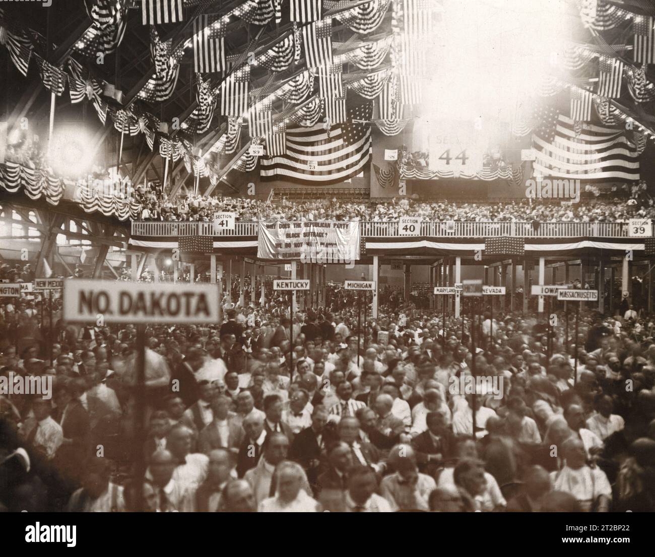 Banner der National Woman's Party auf der Republican National Convention, Chicago, Illinois, USA, International Film Service Co., Inc., Juni 1920 Stockfoto