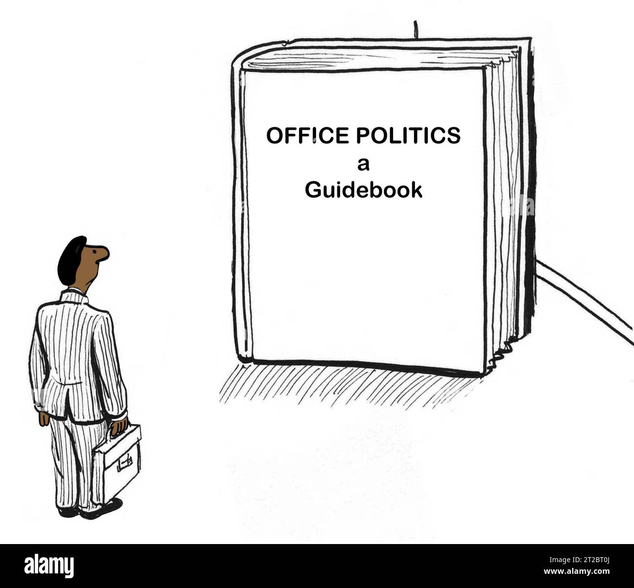 Ein afroamerikanischer Arbeiter muss sich in der Büropolitik bewegen. Stockfoto