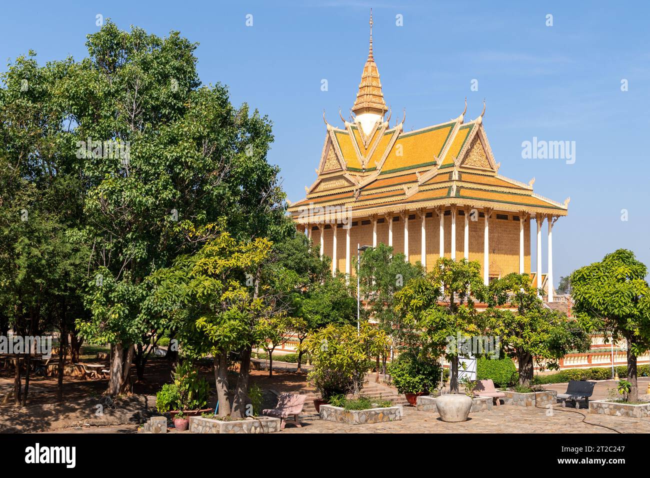 Sontte Wan Buddhist Meditation Center in Oudong, der ehemaligen Hauptstadt Kambodschas Stockfoto