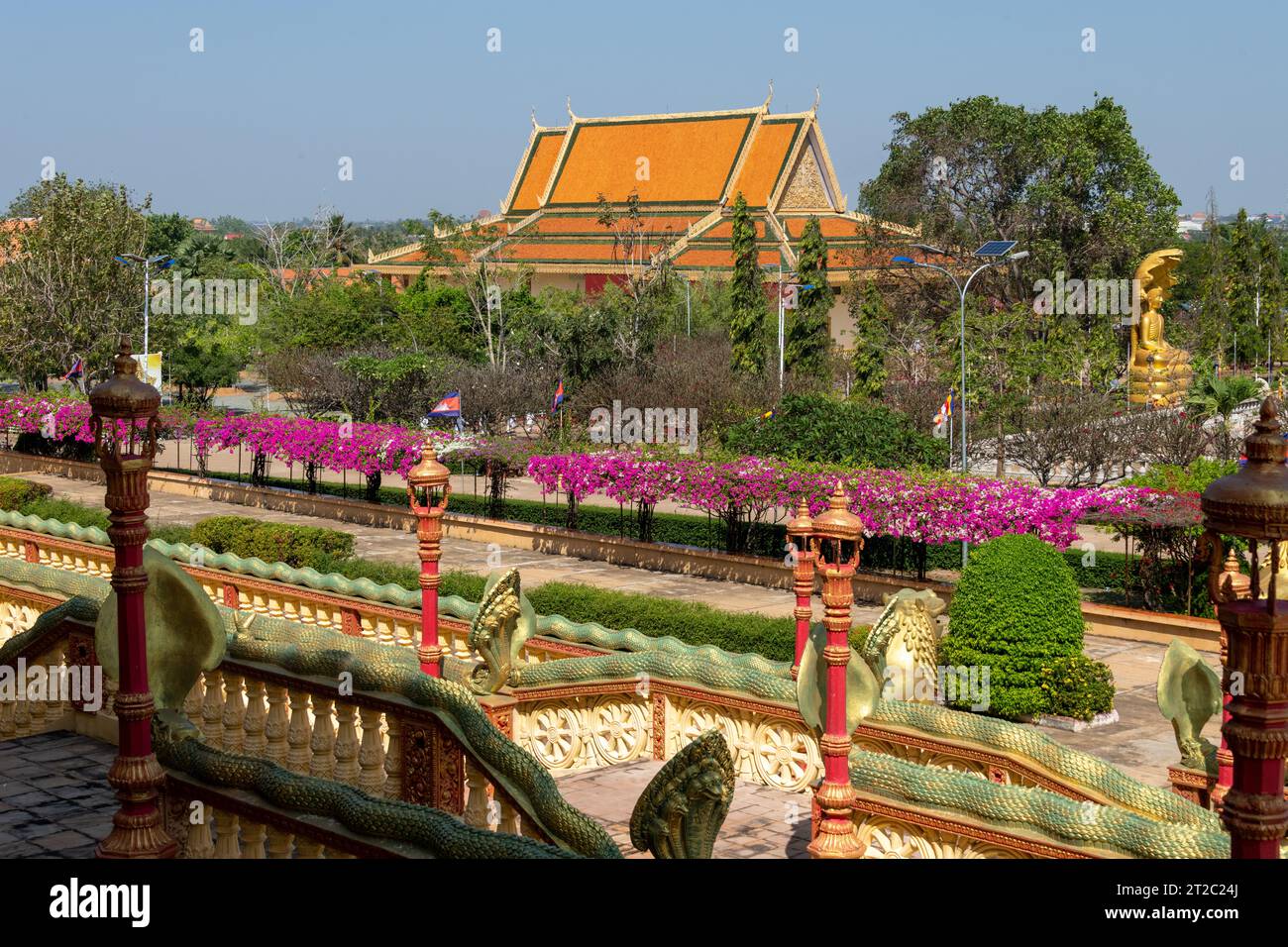 Sontte Wan Buddhist Meditation Center in Oudong, der ehemaligen Hauptstadt Kambodschas Stockfoto