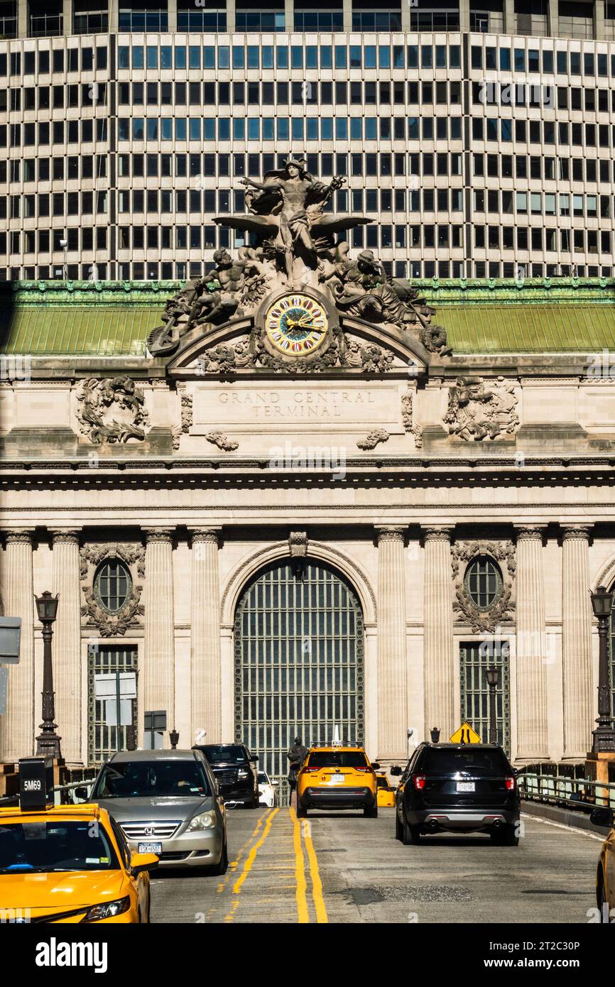 Die Fassade des Grand Central Terminals in New York City ist ein Wahrzeichen, 2023, USA Stockfoto