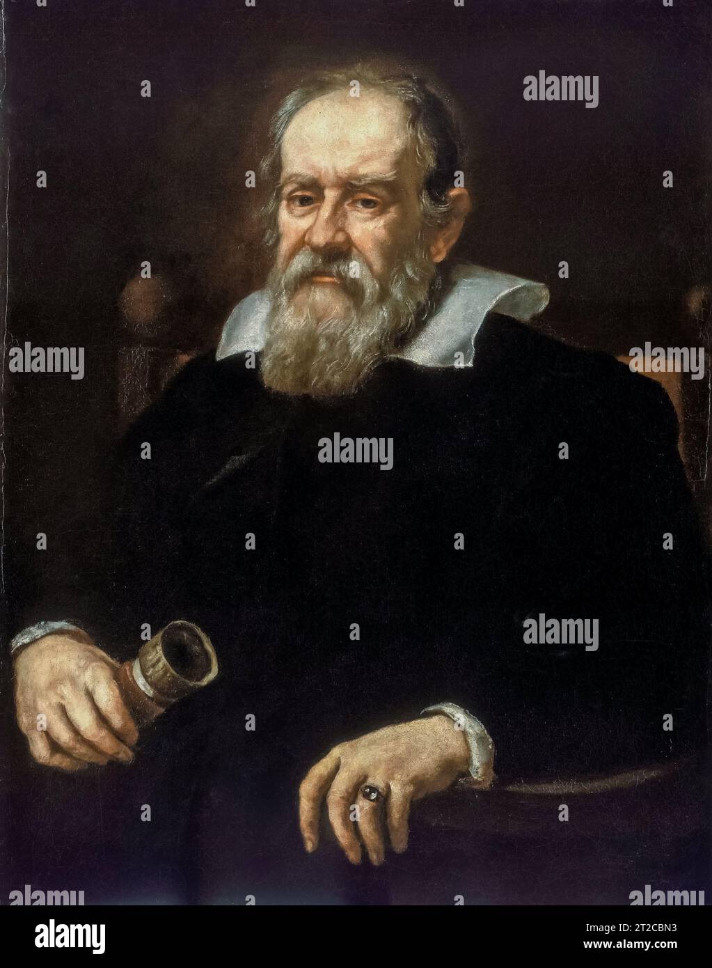 Justus Sustermans, Portrait of Galileo Galilei, 1636, Öl auf Leinwand, Vereinigtes Königreich. Digital wiederhergestellt Stockfoto